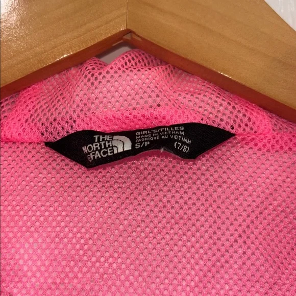 The North Face Dryvent Rain Jacket Girls Size small 7/8 Pink/Navy Blue - Picture 5 of 6